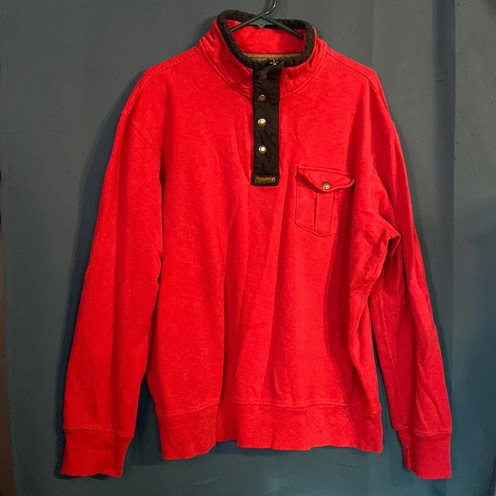 Vintage Polo Ralph Lauren Red 1/2 Button Mock Turtle Neck